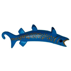 Fish Blue Kids Toy  Gold Specks 4 Inches Long Learning Blue Marine Nautical